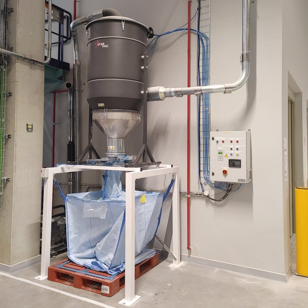Sistema de aspiración centralizado industrial con descarga Big Bag